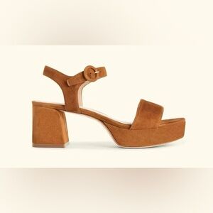 M. Gemi camel brown suede platforms